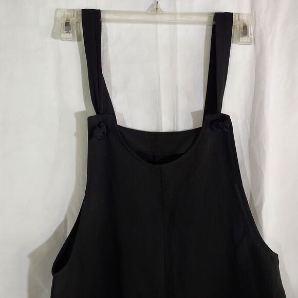 Emery Rose Romper Shorts Comfy Stretch Size Large Black Overall Jumpsuit NWT - Picture 3 of 12